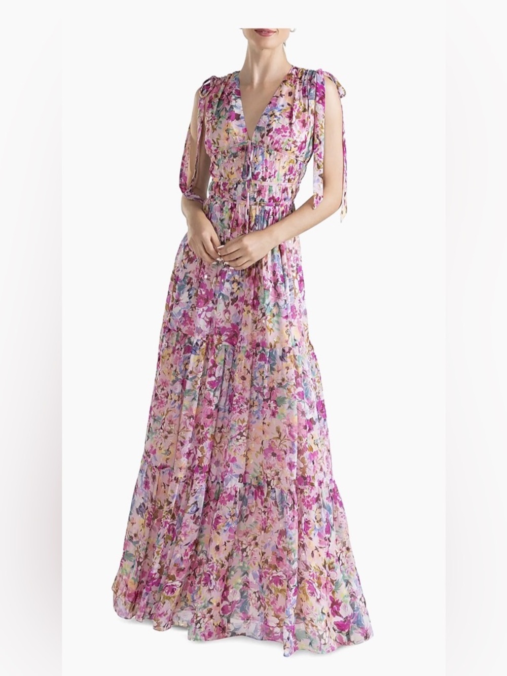 Shoshanna Zahra Neon Floral Gown - Picture 2 of 14